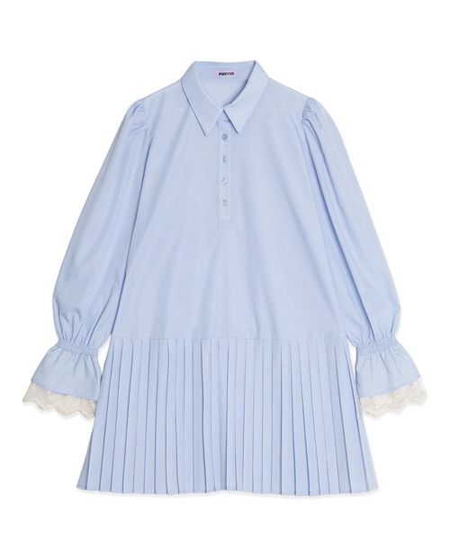 PUNYUS(プニュズ)の「プリーツヘムシャツワンピース(シャツワンピース・レディース・ブラック/サックスブルー/ホワイト・2/1/5/4/3)」の17枚目の写真