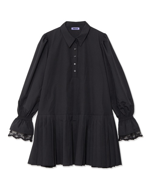 PUNYUS(プニュズ)の「プリーツヘムシャツワンピース(シャツワンピース・レディース・ブラック/サックスブルー/ホワイト・2/1/5/4/3)」の18枚目の写真