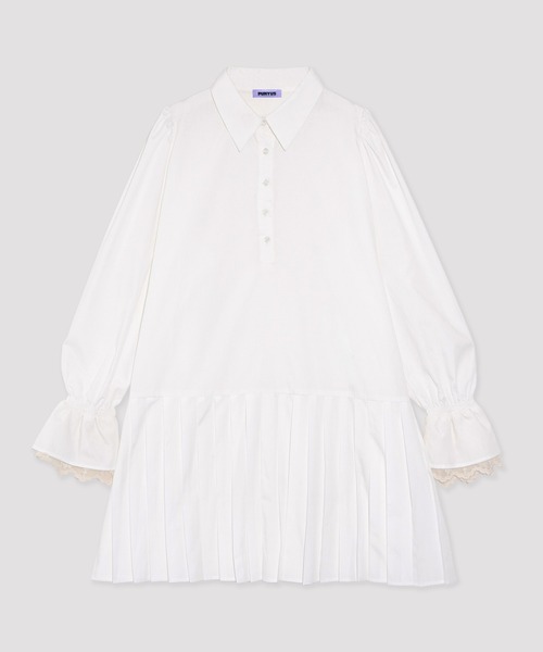 PUNYUS(プニュズ)の「プリーツヘムシャツワンピース(シャツワンピース・レディース・ブラック/サックスブルー/ホワイト・2/1/5/4/3)」の19枚目の写真