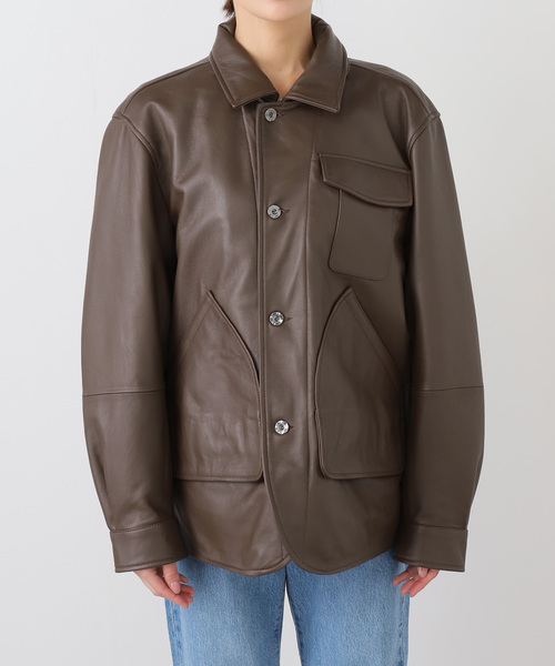 FRAMeWORK(フレームワーク)の「CCU HUNTING ジャケット(ライダースジャケット・レディース・ブラウン・FREE)」の3枚目の写真