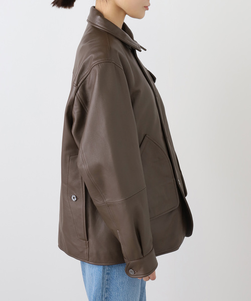 FRAMeWORK(フレームワーク)の「CCU HUNTING ジャケット(ライダースジャケット・レディース・ブラウン・FREE)」の6枚目の写真