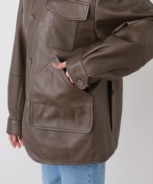 FRAMeWORK(フレームワーク)の「CCU HUNTING ジャケット(ライダースジャケット・レディース・ブラウン・FREE)」の8枚目の写真