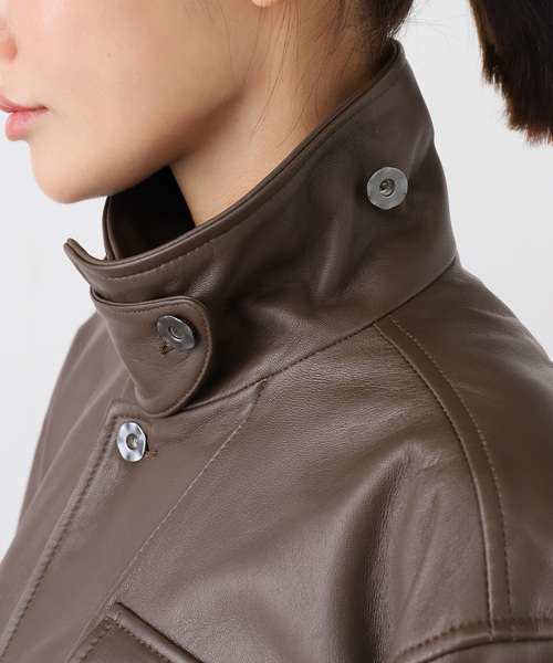 FRAMeWORK(フレームワーク)の「CCU HUNTING ジャケット(ライダースジャケット・レディース・ブラウン・FREE)」の11枚目の写真