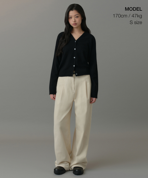 MUSINSA STANDARD WOMAN（ムシンサスタンダードウーマン）の「ウィメンズラムウールカーディガン[ブラック]（カーディガン/ボレロ・レディース・その他・SMALL/MEDIUM/LARGE/X-SMALL）」の2枚目の写真