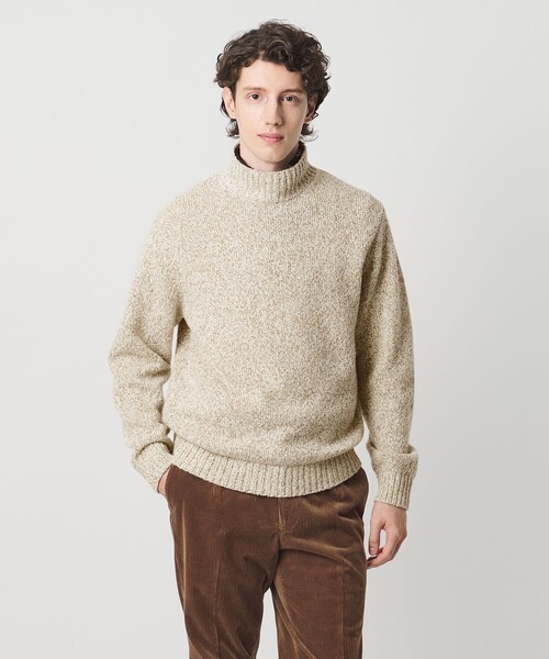 UNITED ARROWS（ユナイテッドアローズ）の「ウール コットン カシミア ムリネ タートルネック ニット（ニット/セーター・メンズ・オフホワイト/ダークグリーン・M/L/XL/S）」の2枚目の写真