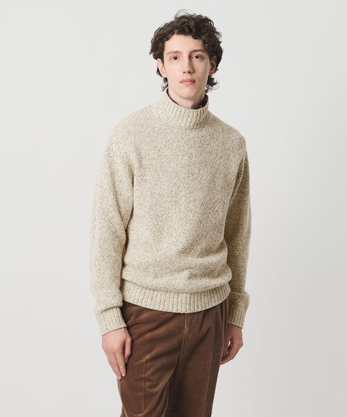 UNITED ARROWS（ユナイテッドアローズ）の「ウール コットン カシミア ムリネ タートルネック ニット（ニット/セーター・メンズ・オフホワイト/ダークグリーン・M/L/XL/S）」の6枚目の写真