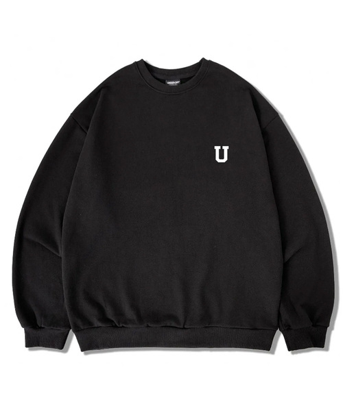 UNDEROFF(アンダーオフ)の「アセンティックリラックスドスウェットスモールロゴブラック(スウェット・レディース・ブラック・SMALL/MEDIUM/LARGE/X-LARGE)」の1枚目の写真