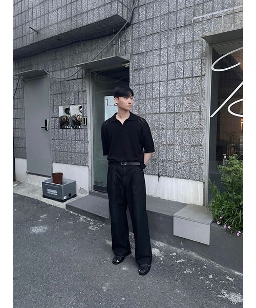 MUSINSA STANDARD（ムシンサスタンダード）の「ツーピンタックワイドデニムパンツ [ロー ブラック]（デニムパンツ・メンズ・その他・30/31/33/26/27/28/40/38/42/36/34/32/29）」の12枚目の写真