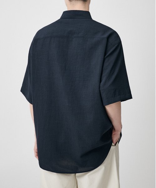 MUSINSA STANDARD（ムシンサスタンダード）の「リラックスドリネンライク半袖シャツ[ネイビー]（シャツ/ブラウス・メンズ・その他・SMALL/MEDIUM/LARGE/X-LARGE/XX-LARGE）」の3枚目の写真