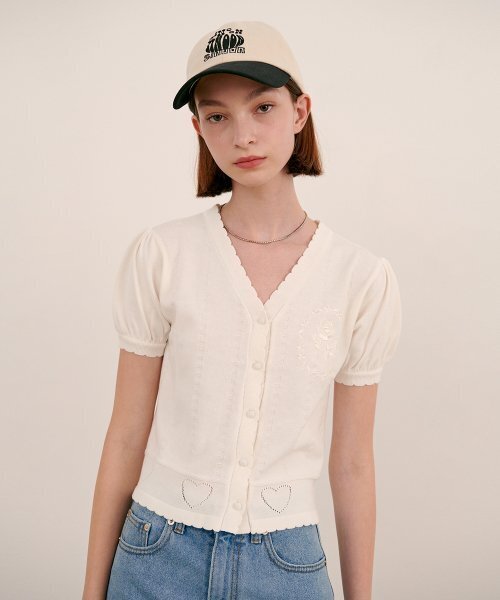 SINOON(シヌーン)の「SCALLOP CARDIGAN(カーディガン/ボレロ・レディース・アイボリー・FREE)」の1枚目の写真