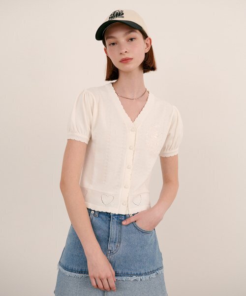 SINOON(シヌーン)の「SCALLOP CARDIGAN(カーディガン/ボレロ・レディース・アイボリー・FREE)」の2枚目の写真