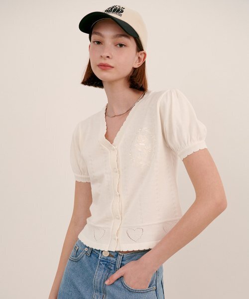 SINOON(シヌーン)の「SCALLOP CARDIGAN(カーディガン/ボレロ・レディース・アイボリー・FREE)」の3枚目の写真