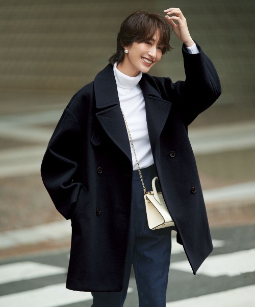 IEDIT メルトンライクカットソーでらくちんな こなれシルエットの