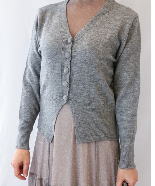 a lot of love（ア ロット オブ ラブ）の「ナローウエスト Vネックカーディガン（カーディガン/ボレロ・レディース・ピンク/オフホワイト/グレー・FREE）」の12枚目の写真