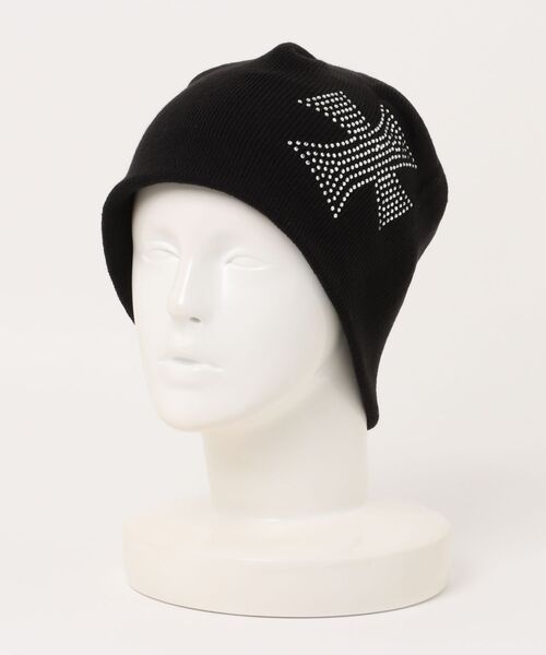 シングルニットビーニー/ストーン/クロススカル/Y2K・グランジ韓国