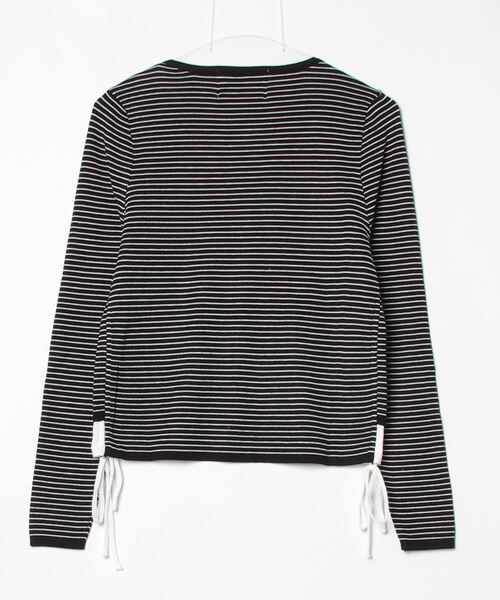Nu(ニュー)の「【Nu】レイヤード風カーディガン(Tシャツ/カットソー・レディース・ブラック×ホワイト/グレー/ホワイト×ブラック/ブラック/カーキ・MEDIUM)」の10枚目の写真