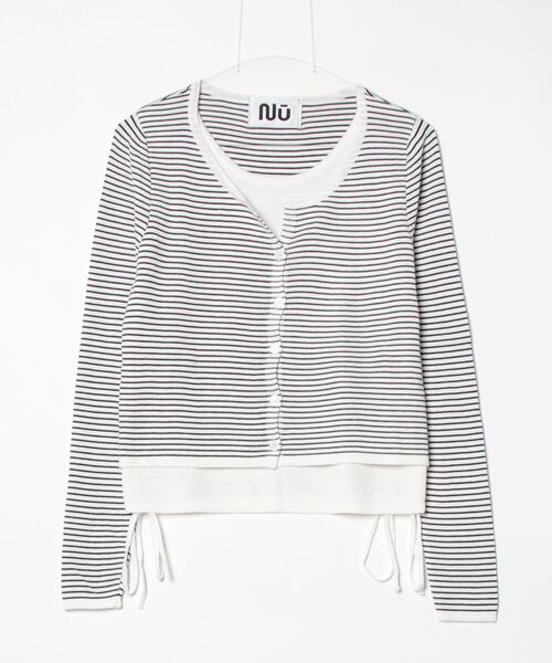 Nu(ニュー)の「【Nu】レイヤード風カーディガン(Tシャツ/カットソー・レディース・ブラック×ホワイト/グレー/ホワイト×ブラック/ブラック/カーキ・MEDIUM)」の9枚目の写真