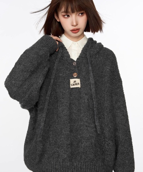 Ritzy(リッツィー)の「フード付き ニットセーター(ニット/セーター・レディース・グレイッシュベージュ/ベージュ/ブラウン・FREE)」の6枚目の写真