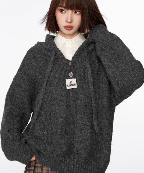 Ritzy(リッツィー)の「フード付き ニットセーター(ニット/セーター・レディース・グレイッシュベージュ/ベージュ/ブラウン・FREE)」の7枚目の写真