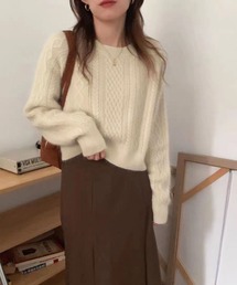 ammy.（エイミードット）の「【 ammy. / エイミードット 】 大人カジュアル クルーネック ケーブルニット（ニット/セーター・レディース）」