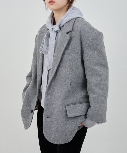 SHENERY（シーナリー）の「ウールBIGテーラードジャコット（その他アウター・レディース・ブラック/グレー・36/38）」の7枚目の写真