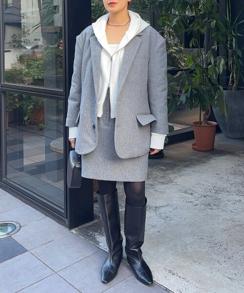 SHENERY（シーナリー）の「ウールBIGテーラードジャコット（その他アウター・レディース・ブラック/グレー・36/38）」の12枚目の写真