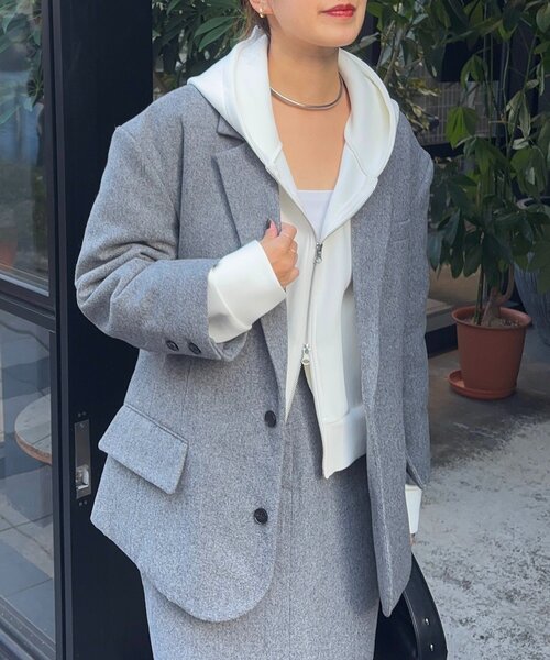 SHENERY（シーナリー）の「ウールBIGテーラードジャコット（その他アウター・レディース・ブラック/グレー・36/38）」の14枚目の写真