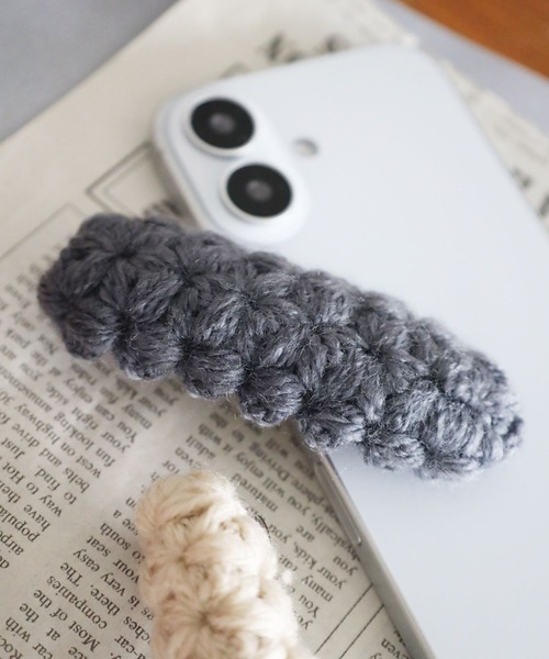 niko and...（ニコアンド）の「ニットバレッタ（バレッタ/ヘアクリップ・レディース・イエロー/ブルー/グレー/アイボリー・0）」の2枚目の写真