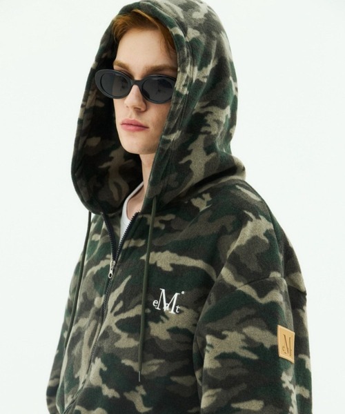 MUCENT(ムセント)の「【UNISEX】MUCENT/CAMO フリースフードジャケット(ブルゾン・レディース・カーキ・FREE)」の1枚目の写真