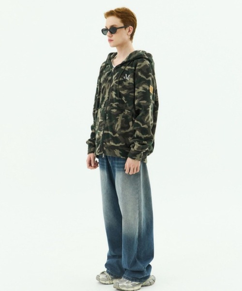 MUCENT(ムセント)の「【UNISEX】MUCENT/CAMO フリースフードジャケット(ブルゾン・レディース・カーキ・FREE)」の2枚目の写真