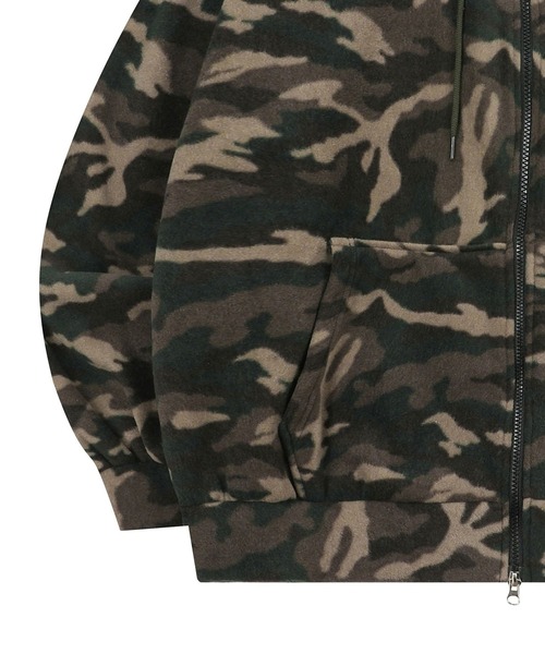 MUCENT(ムセント)の「【UNISEX】MUCENT/CAMO フリースフードジャケット(ブルゾン・レディース・カーキ・FREE)」の8枚目の写真