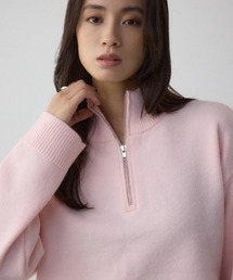 ハーフジップ」に該当するニット/セーター（ピンク/桃色系・無地