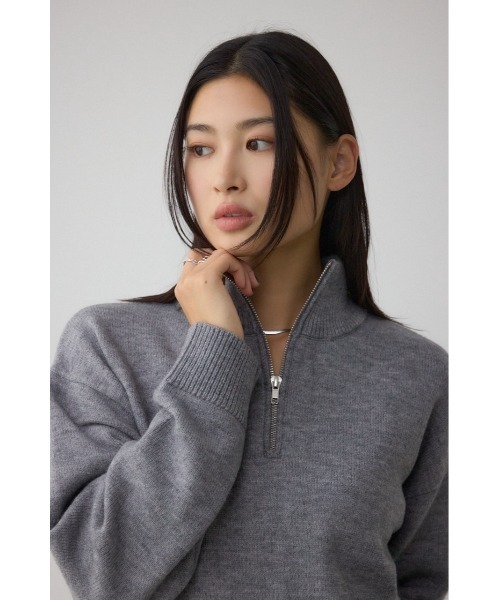 アソートカラーハーフジップニットトップス（ニット/セーター）｜AZUL