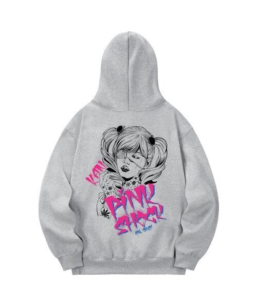 KAN6312(カン6312)の「KHG0058 ハーレイクイン 裏起毛フードパーカー - グレー(パーカー・メンズ・その他・X-LARGE/MEDIUM/LARGE)」の1枚目の写真
