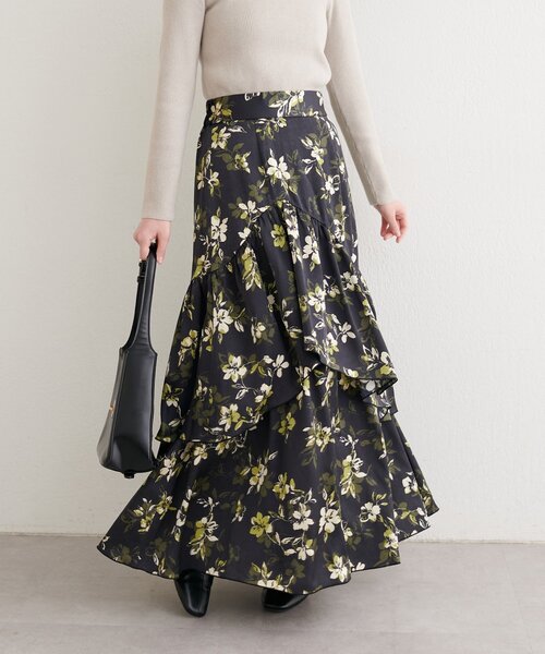 natural couture(ナチュラルクチュール)の「裾パイピングスカート(スカート・レディース・その他1/その他2/チャコールグレー/アイボリー・FREE)」の8枚目の写真