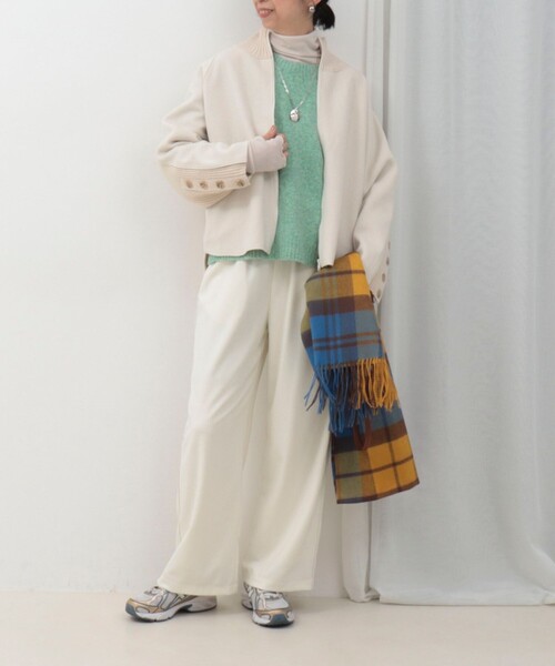 MICO COULIER（ミコクリエ）の「ニットドッキングブルゾン（ブルゾン・レディース・キナリ/チャコールグレー・38）」の3枚目の写真