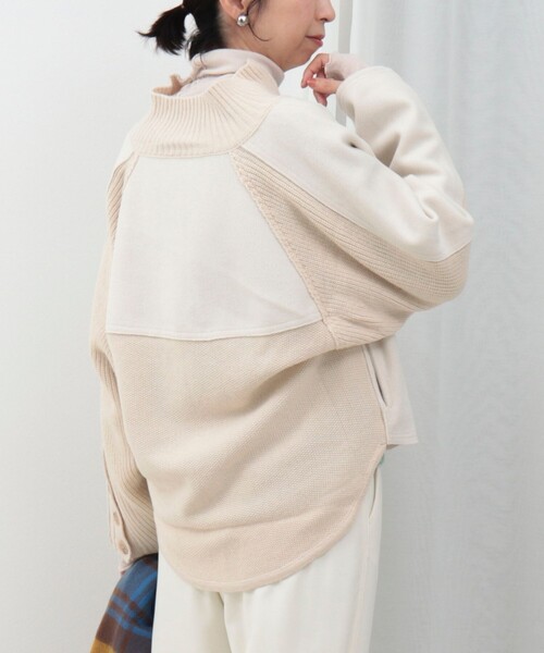 MICO COULIER（ミコクリエ）の「ニットドッキングブルゾン（ブルゾン・レディース・キナリ/チャコールグレー・38）」の8枚目の写真