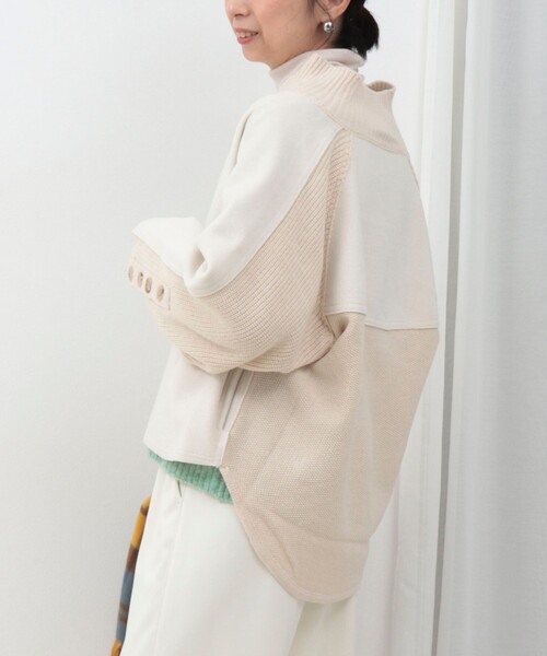 MICO COULIER（ミコクリエ）の「ニットドッキングブルゾン（ブルゾン・レディース・キナリ/チャコールグレー・38）」の10枚目の写真