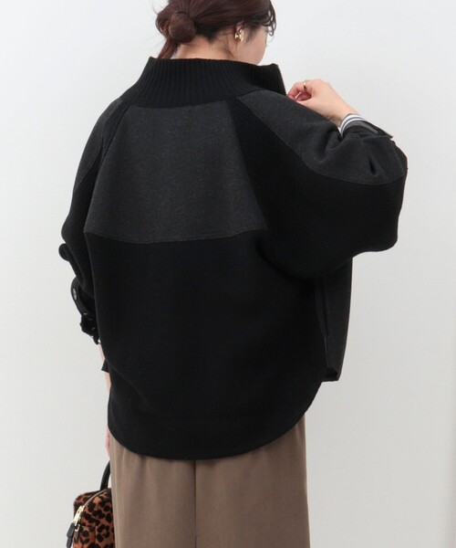 MICO COULIER（ミコクリエ）の「ニットドッキングブルゾン（ブルゾン・レディース・キナリ/チャコールグレー・38）」の17枚目の写真