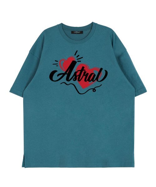 ASTRAL PROJECTION(アストラルプロジェクション)の「ダブルハートラウンドネック15番手コットン半袖Tシャツ_ブルーグリーン(Tシャツ/カットソー・レディース・その他・LARGE/X-LARGE)」の2枚目の写真