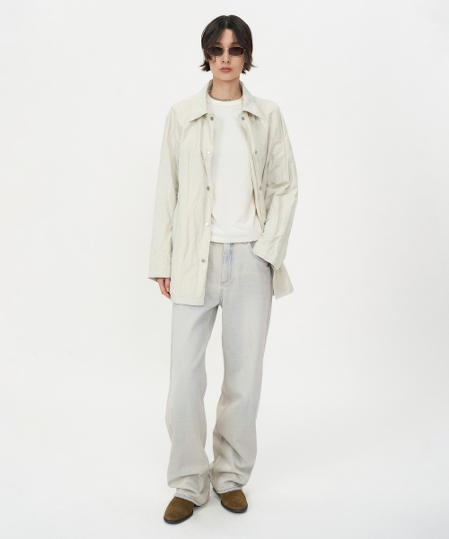 INSILENCE WOMEN（インサイレンスウーマン）の「リンクルオーバーサイズハーフトレンチICEGREY（トレンチコート・レディース・その他・X-SMALL/SMALL/MEDIUM）」の7枚目の写真