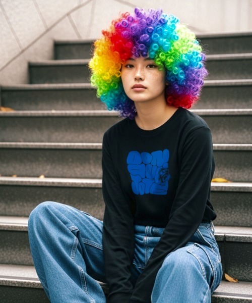 ドン・キホーテ(ドンキホーテ)の「「ドン・キホーテ×ZOZOTOWN」 PUFF DONPEN LONG T-SHIRT(Tシャツ/カットソー・メンズ・ブラック・X-LARGE/LARGE/MEDIUM/SMALL)」の1枚目の写真