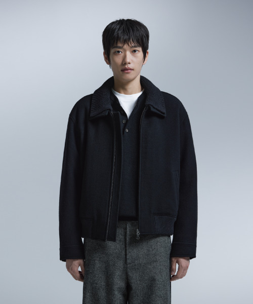 NONBLANK(ノンブランク)の「ニットカラーウールブレンドショートジャケット_BLACK(その他アウター・メンズ・ブラック・X-LARGE/MEDIUM/LARGE)」の13枚目の写真