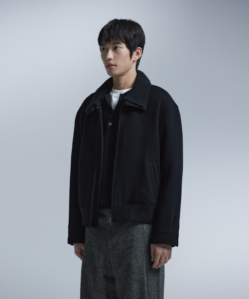 NONBLANK(ノンブランク)の「ニットカラーウールブレンドショートジャケット_BLACK(その他アウター・メンズ・ブラック・X-LARGE/MEDIUM/LARGE)」の15枚目の写真