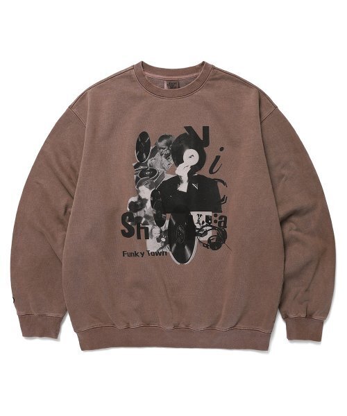 Cavish(カビシ)の「COLLAGE PIGMENT SWEATSHIRT BROWN(CV2DSUM462A)(スウェット・レディース・ブラウン・LARGE/MEDIUM/SMALL/X-LARGE)」の1枚目の写真