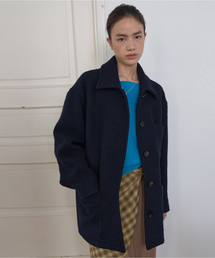 Majournee（マジョネ）の「アルパカハーフマックコート_ネイビー（ダッフルコート）」