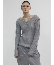 WHOLE PAPER（ホールペーパー）の「デミジルーズニットトップ（グレー）（ニット/セーター）」