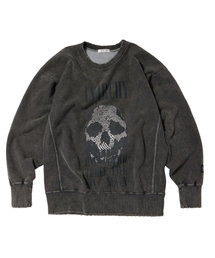 ETCE（イーティーシーイー）の「SKULL FINGER PRINT PIGMENT SWEATSHIRT (CHARCOAL)（スウェット）」