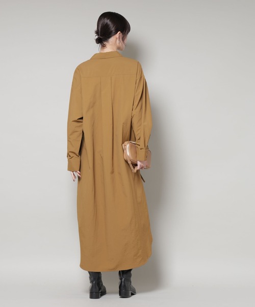 ナノユニバース（NANO universe）/ナイロンタッサードロストシャツワンピース セール】ナイロンタッサードロストシャツワンピース（シャツワンピース