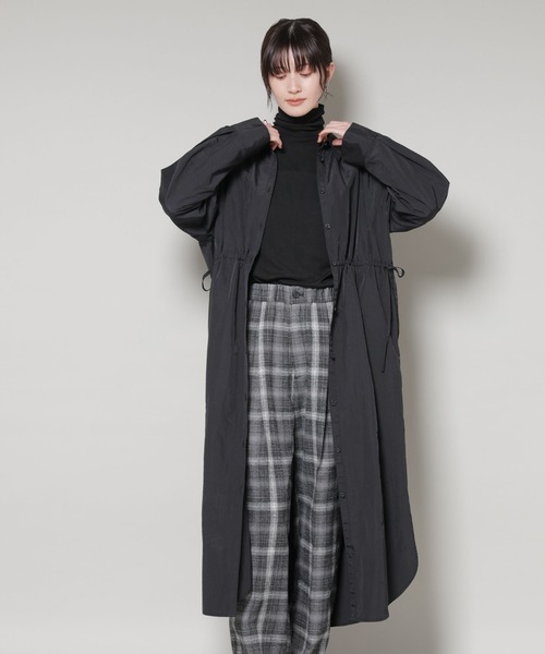 NANO universe(ナノユニバース)の「ナイロンタッサードロストシャツワンピース(シャツワンピース・レディース・ブラック/キャメル/ダークベージュ・FREE)」の15枚目の写真